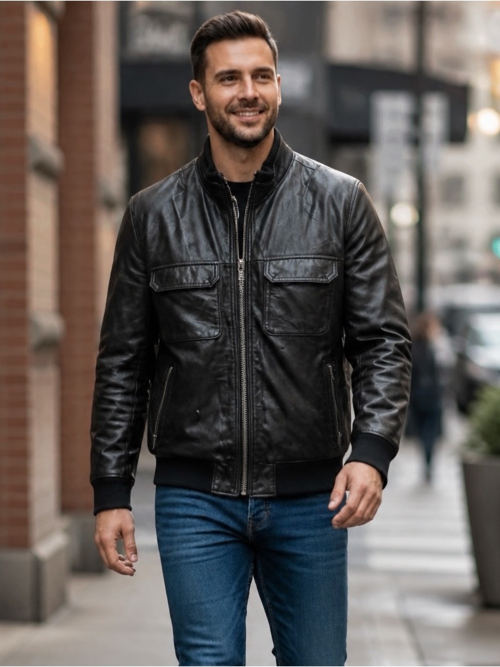 Michael Kors Black Genuine Leather Jacket